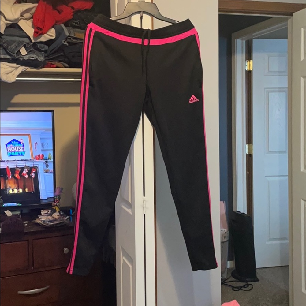 Pink adidas joggers